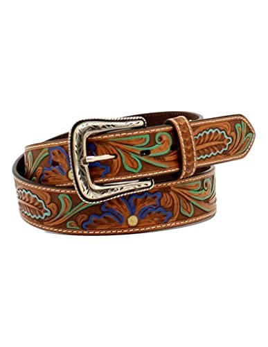 Nocona Men's Floral Tooled Leather Belt