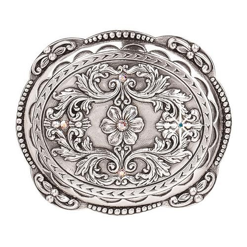 Nocona Ladies Floral Accent Rectangle Belt Buckle